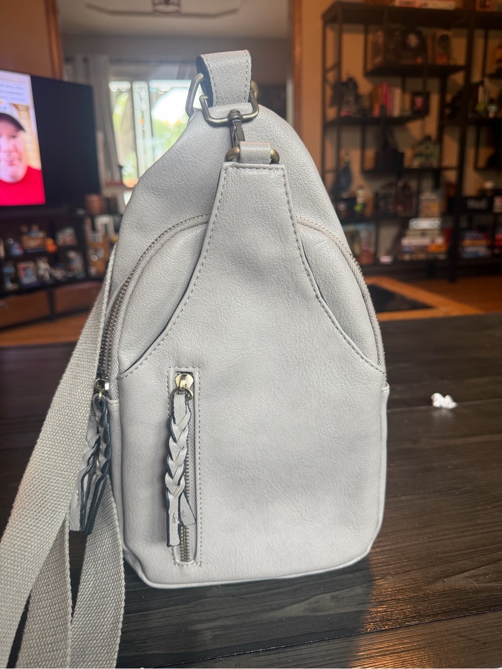 Minimal Gray Crossbody Sling Bag - Everyday Hands-Free Carry
